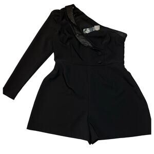 ASOS DESIGN Women’s Black Tux One Long Sleeve Sleeve Romper Size 12